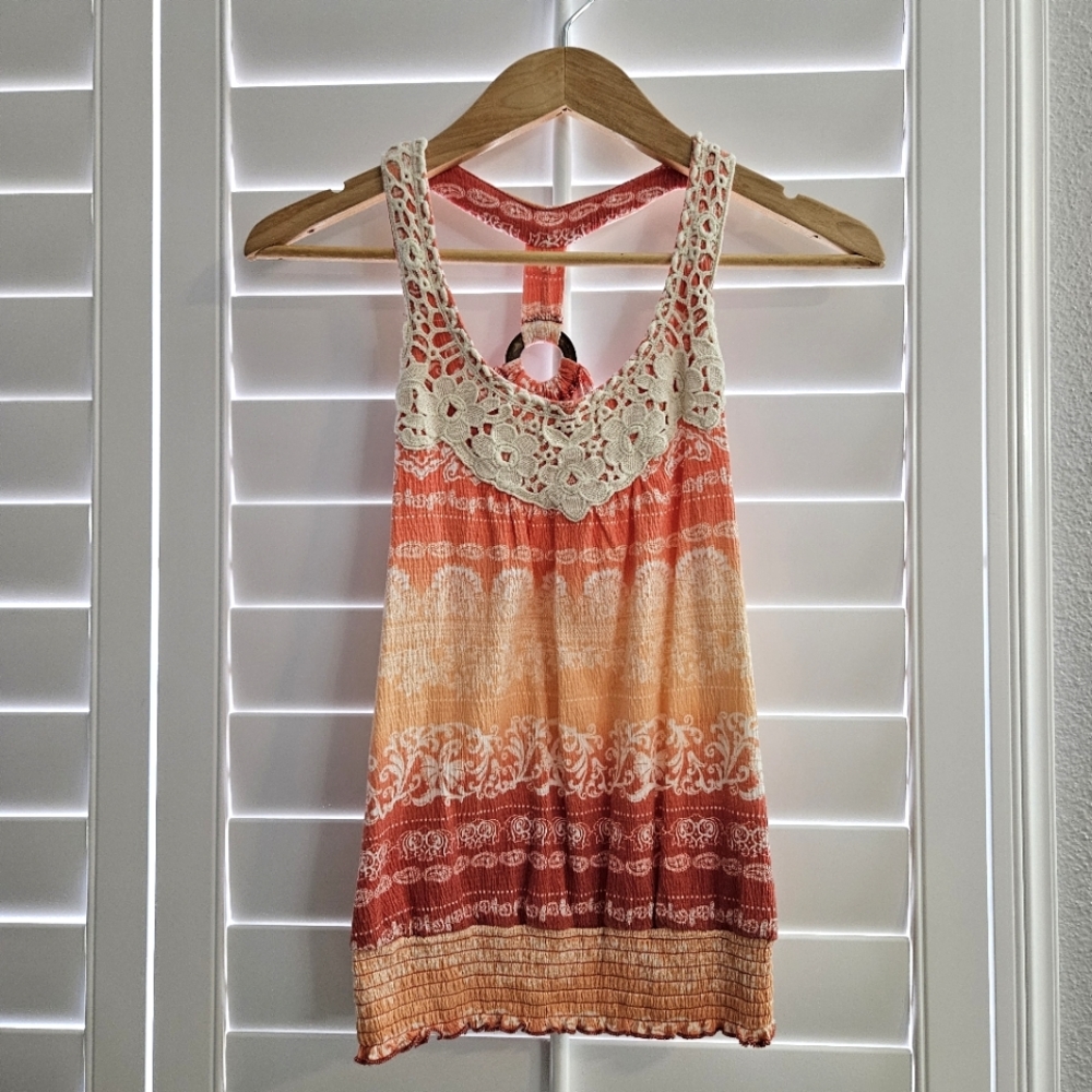 Printed Rouched Tank - Picture 1 of 5